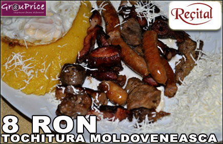 RECITAL culinar total pe GrouPrice.ro in Iasi ! Cu doar 8 RON va invitam la un delicoasa TOCHITURA MOLDOVENEASCA (pulpa porc, carnaciori, ou, branza burduf, mamaliguta si usturoi) la faimosul RESTAURANT RECITAL din IASI 