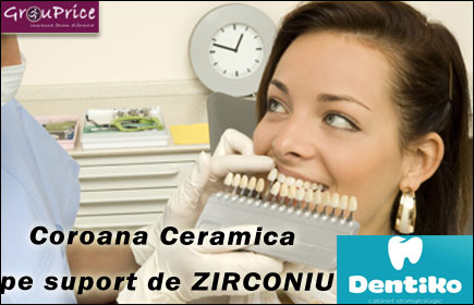 Coroana Ceramica  ZIRCONIU pe IMPLANT DENTAR + BONUS: 15% REDUCERE  la IMPLANTUL DENTAR @ Cabinetul Stomatologic Dentiko